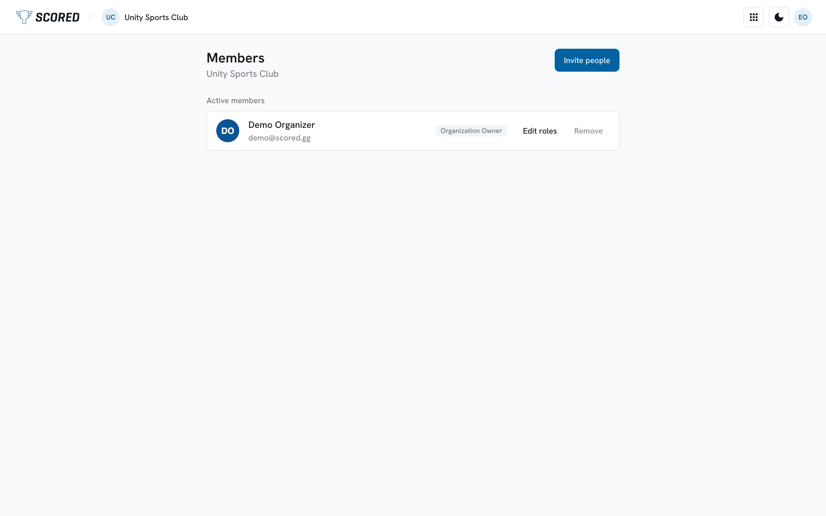 The Members screen with the active members list and the Invite people button